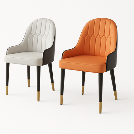 Moderne Eettafelset – Design Tafel met Golvend Onderstel – Inclusief 6 Stoelen