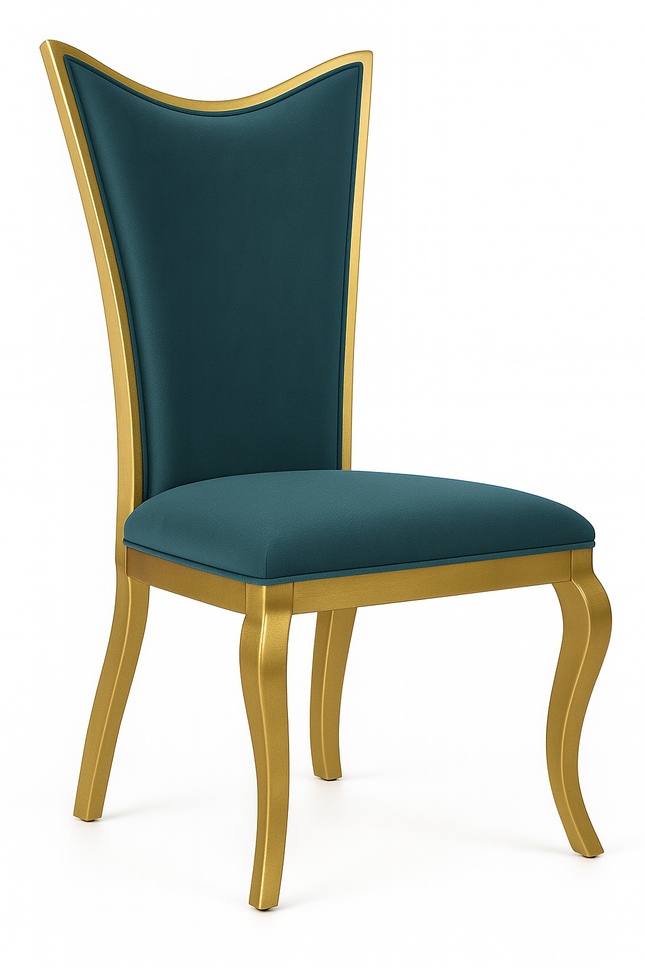 Luxe Eettafelset – Marmerlook Tafel met Gouden Onderstel – Inclusief 6 stoelen –  Velvet