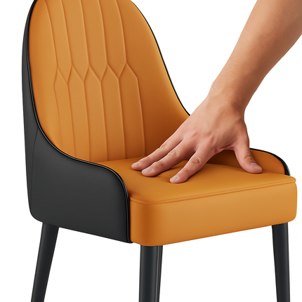 Ronde Eettafel Set – 6 Stoelen – Marmerlook Tafelblad Ø135 cm – Goud RVS Onderstel – Eetkamerset – Montageklaar