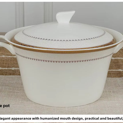 Luxe 58-delige Bone China Servieset – Moderne Europese Stijl Porselein met Schalen, Borden & Accessoires