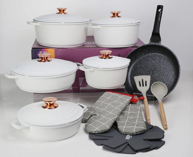 DONNOR Classic Series – 18-delige Luxe Pannenset | Geschikt voor Inductie, Gas, Keramisch & Elektrisch