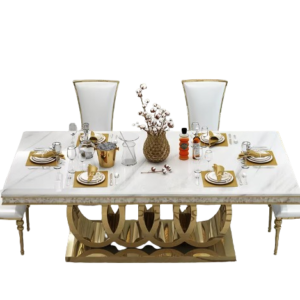 Luxe moderne eettafel en stoelen set